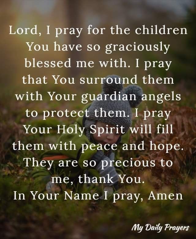 a teddy bear sitting in the grass with a poem written on it that says, lord, i pray for the children you have so graciously