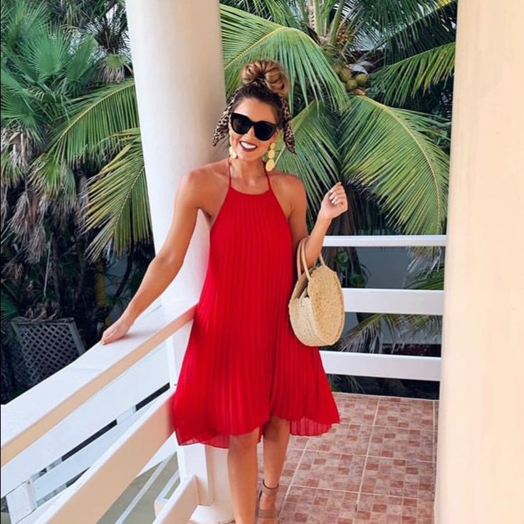 Gorgeous Red Boho-Chic Cocktail Dress, Hi-Lo Style. Bohemian Mini Dress For Date Night In Summer, Red Summer Sundress, Red Mini Dress For Beach Season Day Out, Red Mini Sundress For Day Out, Pleated Sundress For Day Out, Chic Red Mini Dress For Vacation, Summer Bohemian Pleated Midi Dress, Pleated Sundress For The Beach, Red Summer Mini Dress For Beach Season