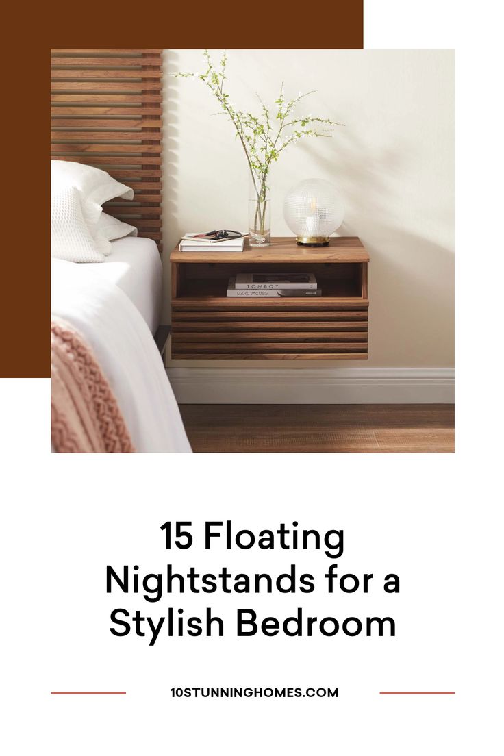 a bed room with a neatly made bed next to a night stand and plant on the nightstand