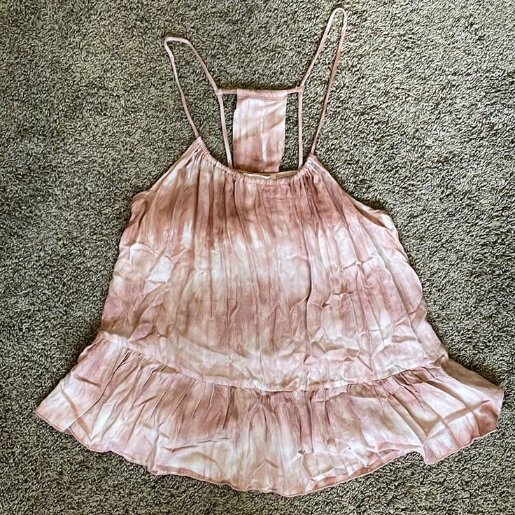 Blush Tank Top With Cute Strappy Detail On Back Chic Blush Tops For Summer, Chic Blush Top For Summer, Chic Blush Summer Tops, Feminine Blush Tops For Summer, Beige Crop Tops, Floral Dress Formal, Flowy Tank Tops, Flowy Tank, Dress Formal