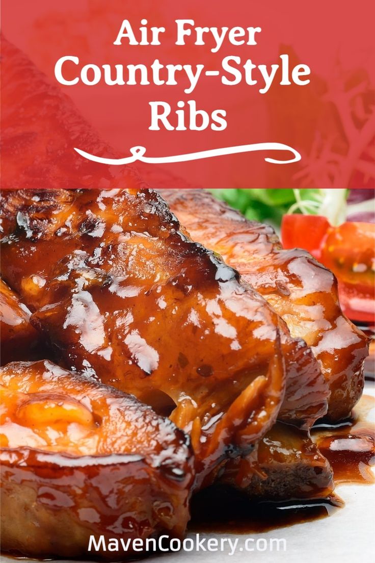 air fryer country style ribs on a plate