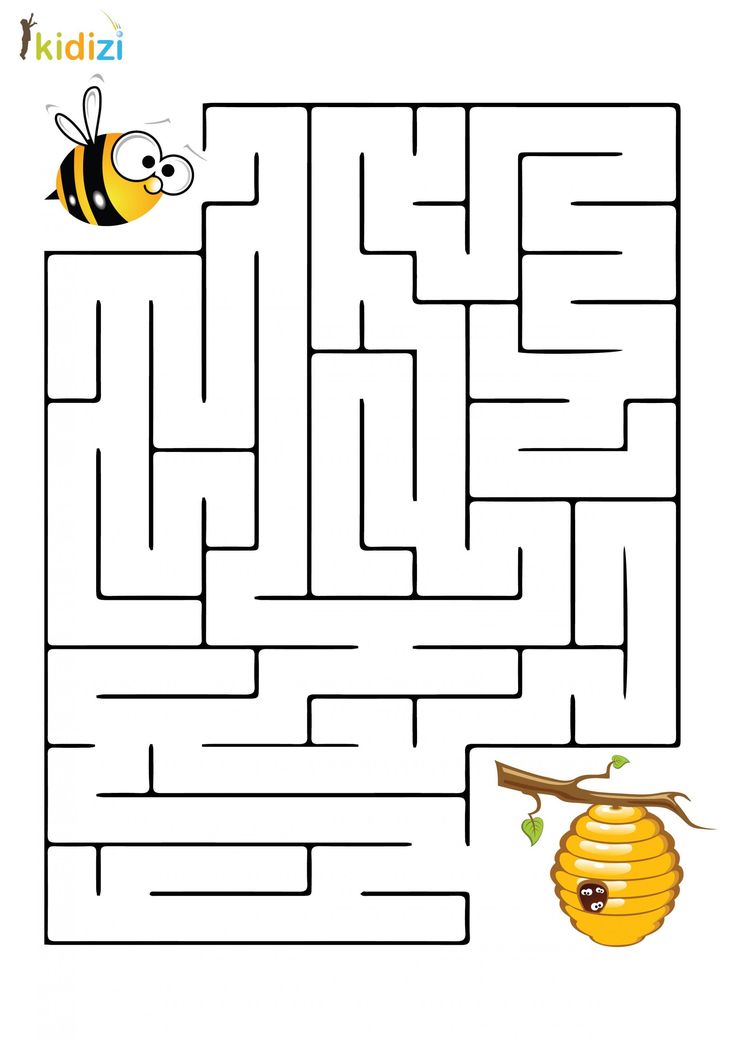 a maze with a bee on it and a honeybee hanging from the tree branch