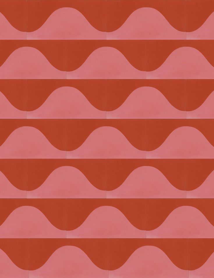 an orange and pink background with wavy lines