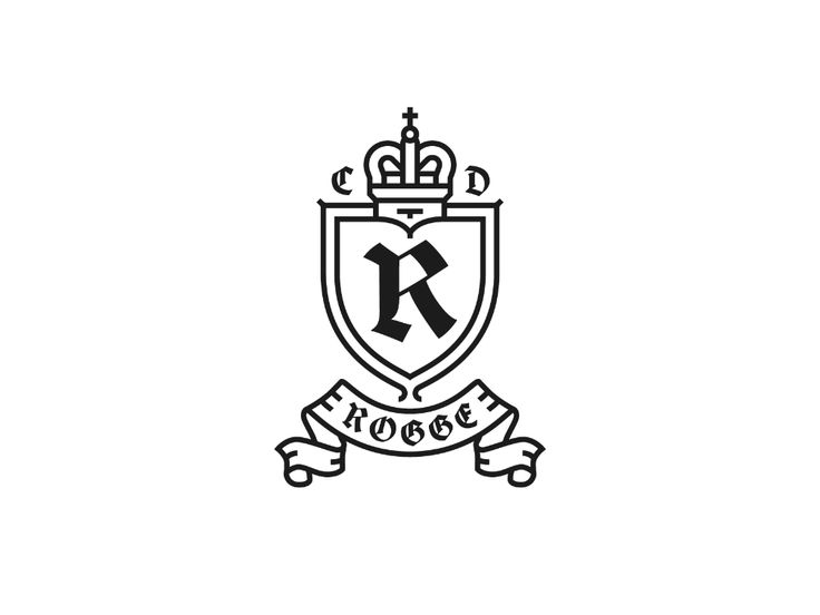 the royal crest is shown in black and white