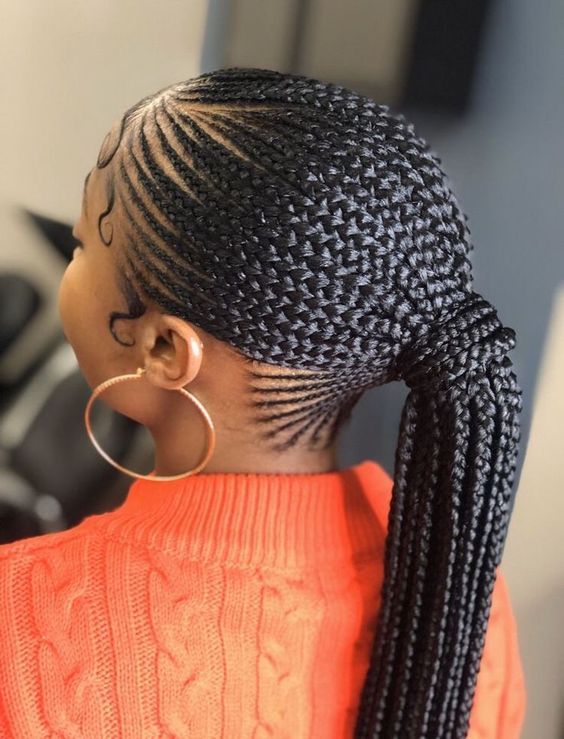 Cornrow Updo Hairstyles, Ghana Braids Hairstyles, Cornrow Ponytail, Lemonade Braids Hairstyles, Cornrows Braids For Black Women, Braided Hairstyles For Black Women Cornrows, Braided Cornrow Hairstyles, Quick Braided Hairstyles, Braided Ponytail Hairstyles