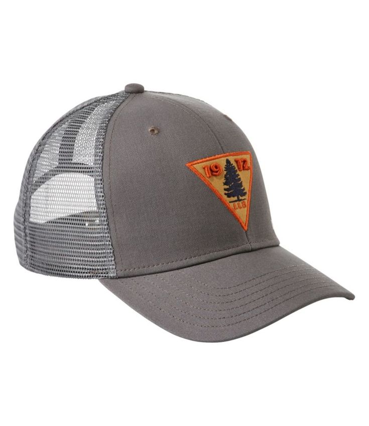 Our best-ever trucker hat, made for a comfortable fit and designed featuring L. L. Bean original artwork you won't find anywhere else. 100% cotton brim. 100% polyester breathable mesh for ventilation. Spot clean. Adjustable snap back for a customized fit. Interior sweatband keeps moisture out of eyes. Classic trucker style. Imported. | Adults' L.L.Bean Trucker Hat, Synthetic Breathable Cotton Six-panel Trucker Hat, Gray Summer Trucker Hat With Curved Bill, Summer Gray Trucker Hat With Curved Bill, Gray Curved Bill Trucker Hat For Summer, Cotton Trucker Hat For Outdoor Activities, Cotton Snapback Trucker Hat For Outdoor Activities, Gray Mesh Baseball Cap, Casual Gray Breathable Trucker Hat, Casual Gray Mesh Baseball Cap