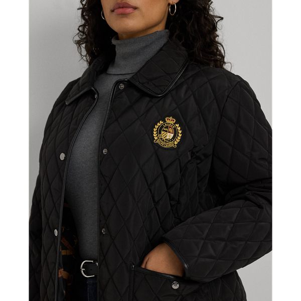 Lightly filled to keep you warm this diamond-quilted jacket features faux-leather trim adjustable buckled tabs at the waist and Lauren’s signature crest patch at the chest. Luxury Fall Outerwear With Logo Patch, Winter Workwear Outerwear With Logo Patch, Classic Quilted Jacket With Padded Collar, Classic Quilted Jacket With Button Closure, Luxury Quilted Puffer Jacket For Fall, Patches Jacket, S Signature, Quilted Jacket, Leather Trim