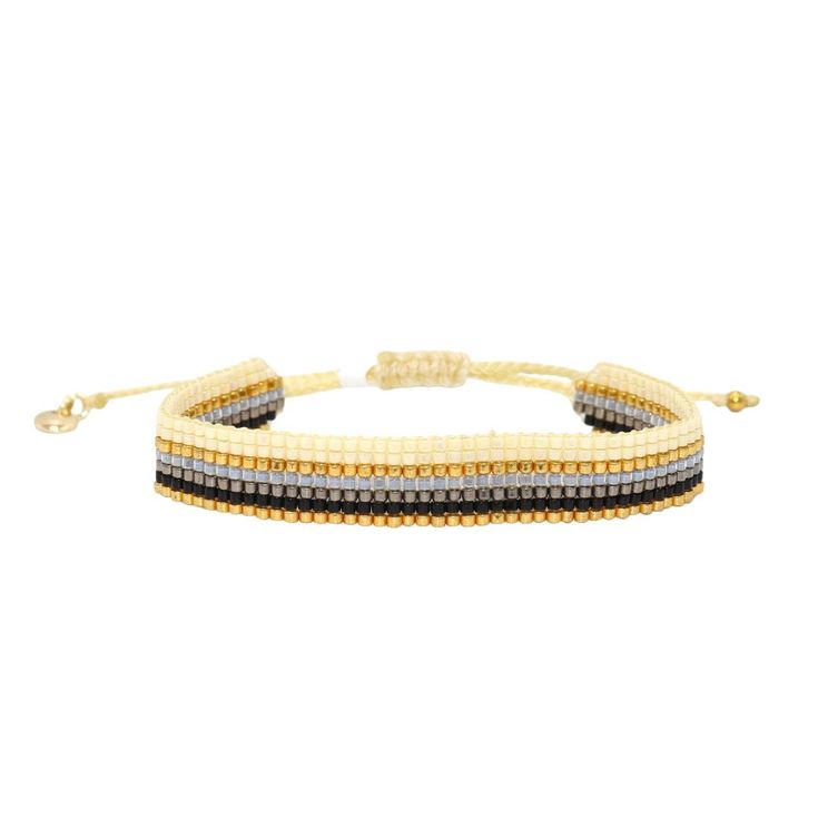 Discover the vibrant charm of our handmade Miyuki Beads Bracelet, featuring a stunning combination of colors. Crafted with care in Colombia, this adjustable bracelet is designed for a perfect fit on any wrist. The elegant gold string adds a sophisticated touch, making it an ideal accessory for both everyday wear and special occasions. Embrace the spirit of adventure and let this bracelet become a cherished part of your jewelry collection. Perfect for expressing your unique style or gifting to a Gold Resizable Beaded Bracelets For Festival, Gold Adjustable Friendship Bracelets For Festivals, Adjustable Chain Bracelet For Festivals, Gold Friendship Bracelets With Sliding Knot For Festivals, Adjustable Gold Friendship Bracelets With Gold Beads, Adjustable Gold Bead Bracelet As Gift, Gold Beaded Friendship Bracelets For Festivals, Adjustable Gold Beads Bracelet As Gift, Adjustable Gold Friendship Bracelets For Festivals