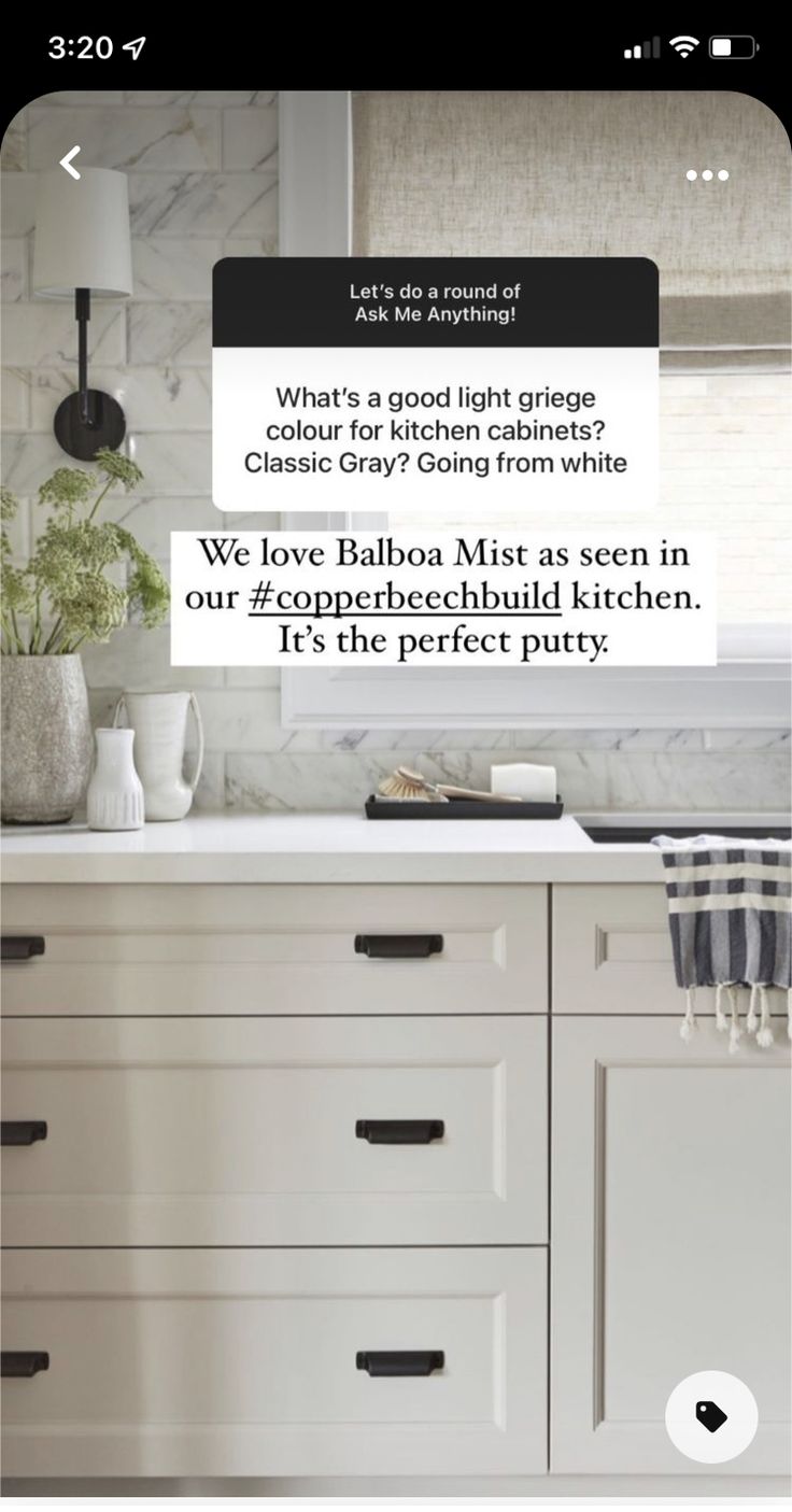 a kitchen with white cabinets and black handles on the counter top is featured in an ad for tommy's design blvd