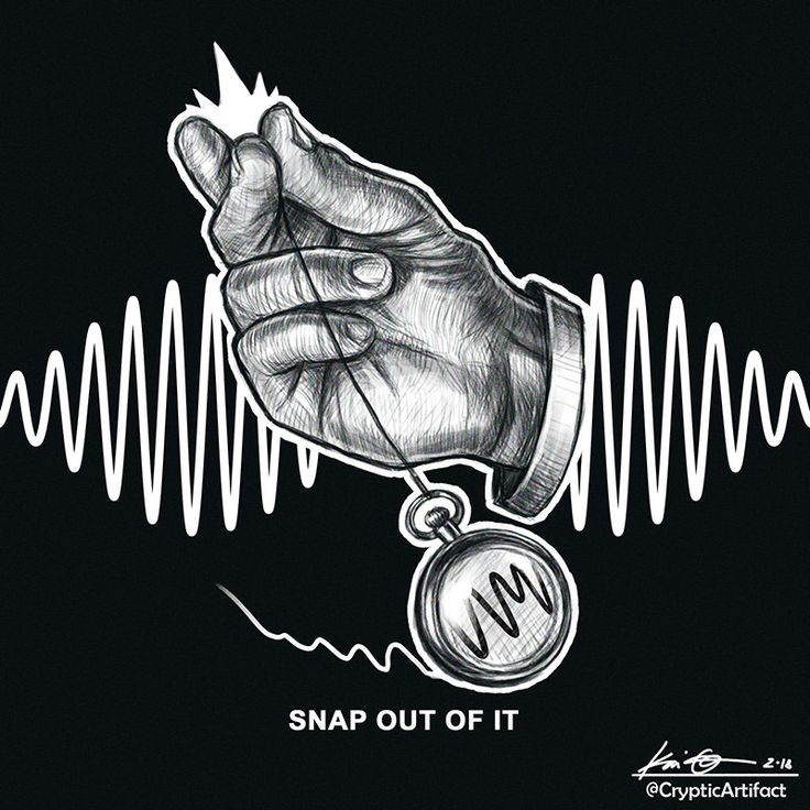 a black and white drawing of a hand holding a coin with the word snap out of it