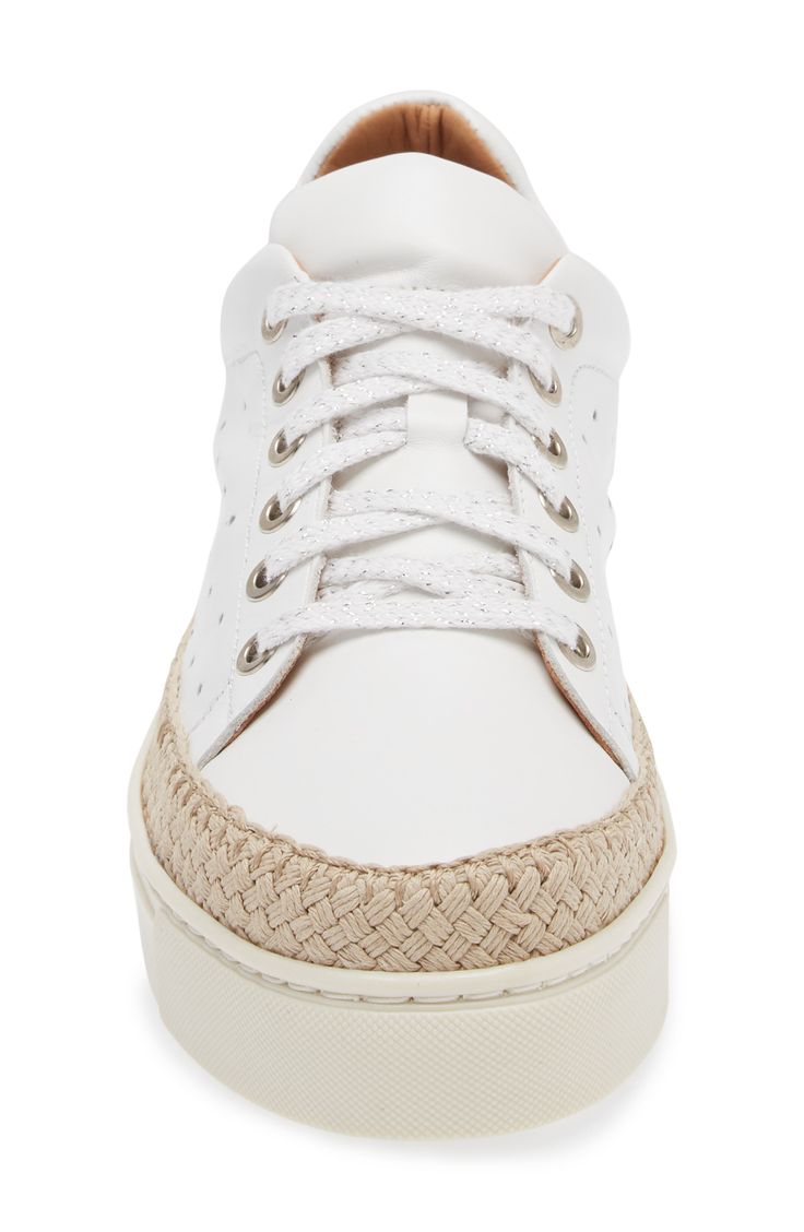 Braided trim skirts the flexible platform sole of an Italian-leather sneaker designed for daylong comfort. 1" platform (size 8.5) Lace-up style Removable cushioned insole Leather upper and lining/synthetic sole Imported Women's Shoes Leather Platform Wedge Sneakers For Spring, Casual Wedge Sneakers With Lug Sole And Round Toe, Spring Platform Lace-up Sneakers, Spring Lace-up Platform Sneakers With Lug Sole, High-top Wedge Sneakers With Lug Sole For Spring, Spring High-top Wedge Sneakers With Lug Sole, Lace-up Platform Sneakers With Woven Sole, Casual Lace-up Wedge Sneakers With Lug Sole, Spring Lace-up Platform Sneakers With White Sole