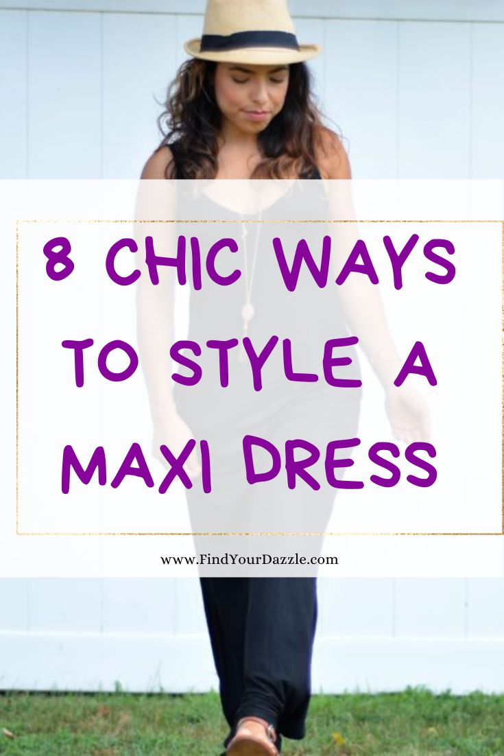 Need help styling your basic maxi dress? I've got 8 easy style solutions to help you make the most of your dress on FindYourDazzle.com   #maxidress #style #womensfashion #petite Top Over Dress How To Wear, Maxi Dress Tied At Bottom Knots, Maxi Dress Into Skirt, Turn Summer Dress Into Winter, How To Layer Maxi Dress, Styling Maxi Dresses For Fall, What To Wear Over Maxi Dress, How To Wear Shirt Over Dress, Button Down Shirt Over Maxi Dress