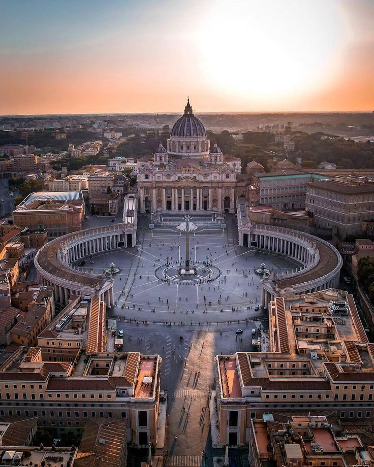 an aerial view of the dome of st peter's cathedral in rome, italy