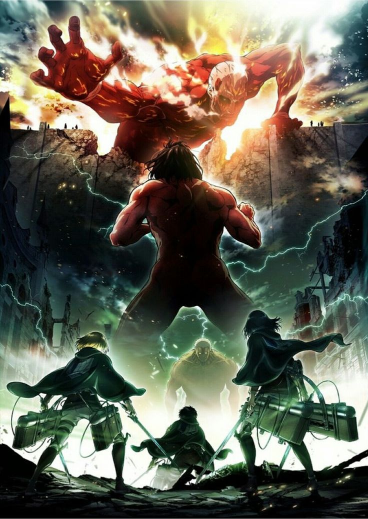 the poster for attack in titan season 1 and 2