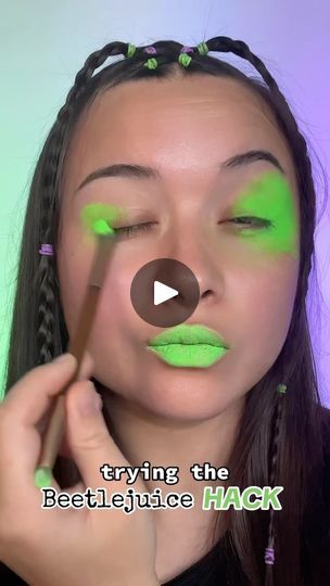 3.4K views · 17K reactions | oh OH THIS IS GONNA BE SOO GOOOD 💚🖤💜 • • #makeup #makeuptransformation #makeupaddict #makeuplover #makeupart #makeuptutorial #makeuplooks #makeupideas #reelsmakeup #makeupoftheday #beetlejuice #makeuphacks #beautyhacks #makeuptips #beautytips #beetlejuicebeetlejuicebeetlejuice #reels #halloweenmakeup | treasure 🎨 | Alex Brightman · Say My Name Beetlejuice Makeup Tutorial, Kids Luau Parties, Beetlejuice Makeup, Alex Brightman, Oh Oh, Say My Name, Luau Party, Beetlejuice, Makeup Art