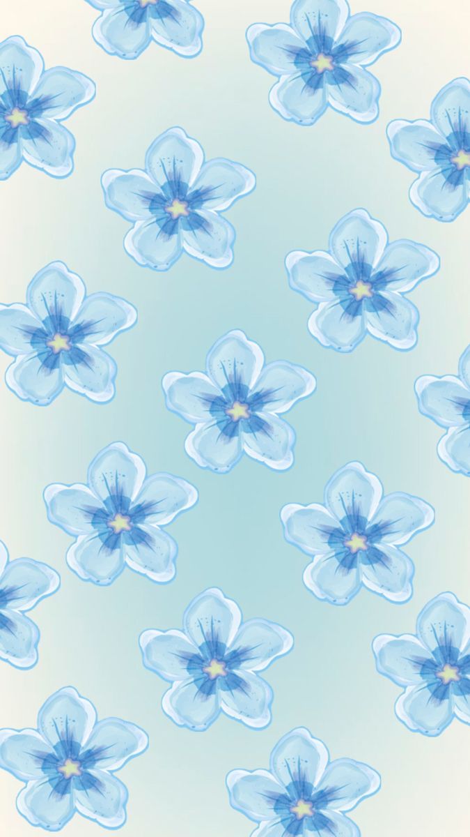 blue flowers are arranged in the shape of an abstract pattern on a light blue background