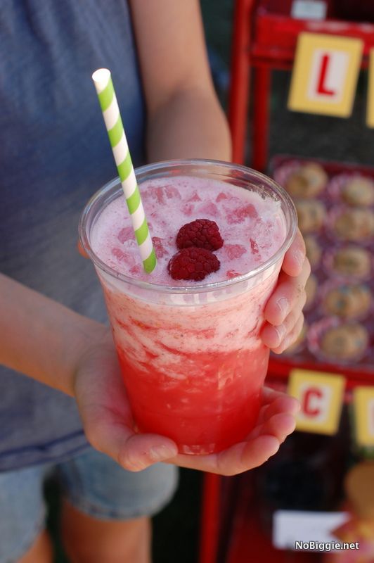 a person holding a drink with raspberries on it and a straw in their hand