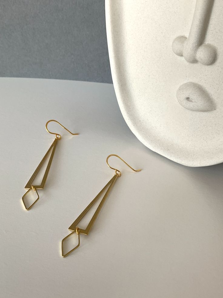 18k gold plated brass hooks with brass. 3 1/4 from top of hook. Brass Hooks, Brass Hook, 18k Gold, Gold Plate, Hoop Earrings, Plating, Brass, Gold