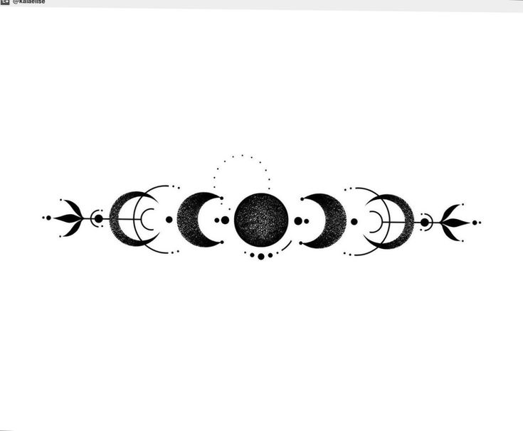 an image of three phases of the moon in black and white on a white background