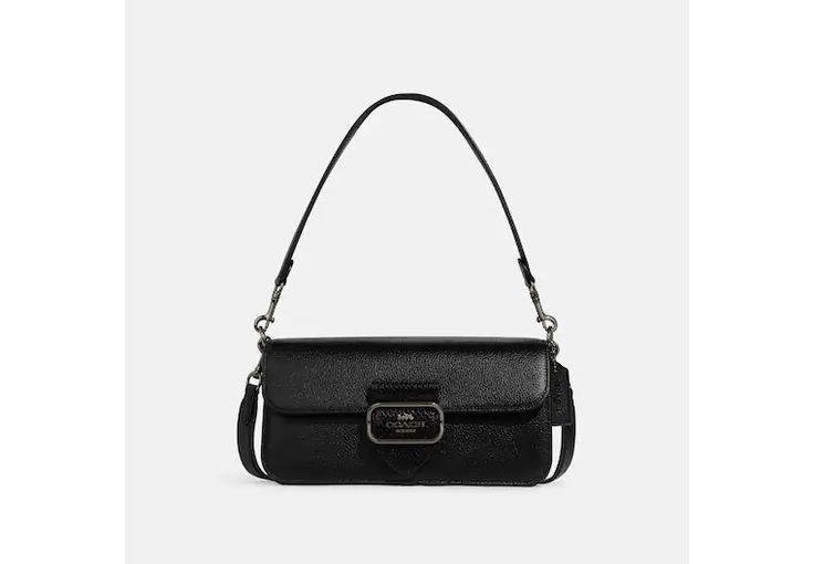 Fall Shoulder Bag With Detachable Strap In Pebbled Leather, Coach Pebbled Leather Shoulder Bag With Detachable Strap, Versatile Coach Bag With Detachable Strap, Coach Satchel For Formal Use In Fall, Chic Pebbled Leather Shoulder Bag For Fall, Elegant Pebbled Leather Shoulder Bag For Fall, Fall Pebbled Leather Rectangular Bag, Coach Evening Baguette Shoulder Bag, Coach Baguette Evening Shoulder Bag