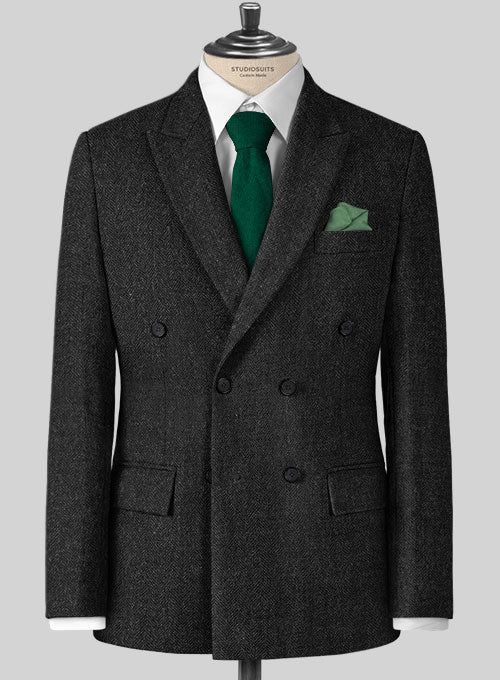 Heritage styling with a sharp modern edge, make sure that your tailoring makes a statement this season as you opt for our exclusive Herringbone tweed suit. Crafted from wool, the suit in a charcoal tweed fabric and distinctive V-shaped weaving pattern is a sophisticated choice for all the formal or smart occasions. Wear with a white shirt and polished brogues for a formal look that's relaxed without compromising smartness. 
 
 Look Includes  Charcoal Herringbone Tweed Fabric  Double Breasted Jac Formal Tweed Suit With Suit Collar, Formal Winter Suit With Herringbone Pattern, Winter Herringbone Suits For Tailoring, Semi-formal Tweed Suit With Suit Collar, Winter Herringbone Pattern Suits For Tailoring, Winter Double Breasted Suit In Suiting Fabric, Luxury Tweed Suit With Notch Lapel, Tweed Suits For Winter Semi-formal Occasions, Dapper Winter Wool Suit