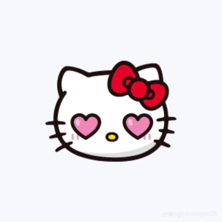 a hello kitty wallpaper with hearts in the shape of heart eyes and a bow on its head