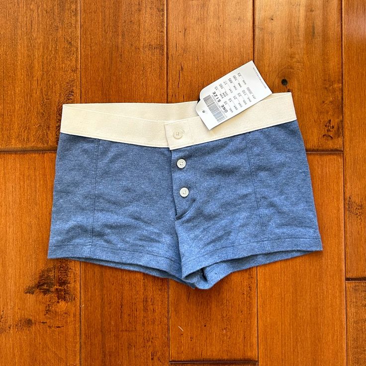 -Nwt -Super Cute And Comfortable Fitted Blue Boxer Briefs With Built-in Shorts, Fitted High-waisted Cotton Pajama Shorts, Summer Loungewear Boxer Briefs, Summer Fitted Boxer Briefs For Loungewear, Blue Casual Relaxed Fit Boxer Briefs, Casual Blue Relaxed Fit Boxer Briefs, Fitted Cotton Pajama Shorts With Short Inseam, Blue Cotton Short Boxer Briefs, Fitted Loungewear Boxer Briefs