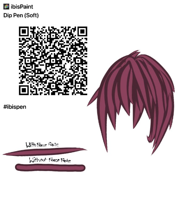 an image of a person with long hair and a qr code on the side