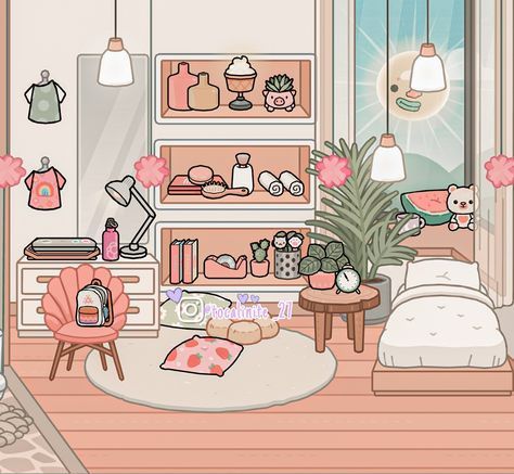 a room filled with lots of furniture next to a window and a cat on the floor