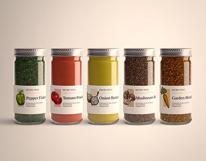 six jars filled with different types of spices