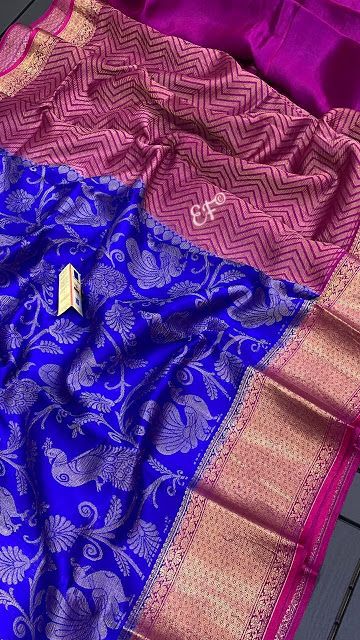 Crushed dupion silk sarees | ElegantFahionWear Regal Saree, Lakshmi Sarees, Brocade Blouse Designs, Gadwal Sarees, Dupion Silk Saree, Blue Color Combinations, Crepe Silk Sarees, Brocade Blouse, Saree Style