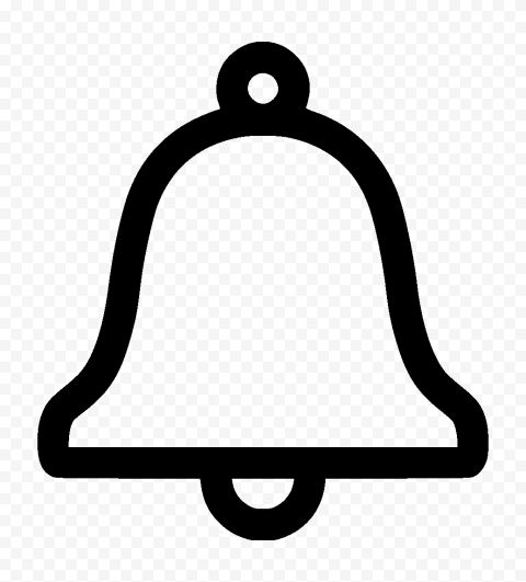 a black and white bell on a transparent background