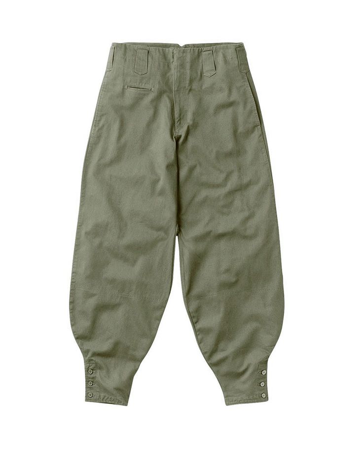 Tobi Edo-Style Regular - Olive Olive High-waisted Bottoms With Pockets, High-waisted Green Cotton Cargo Pants, Green High-waisted Cotton Cargo Pants, Olive Trousers With Belt Loops, Military Style Long Khaki Bottoms, Military Style Long Khaki Pants, Military Style Khaki Long Pants, Khaki Military Bottoms, Khaki Straight Leg Bottoms With Buttons