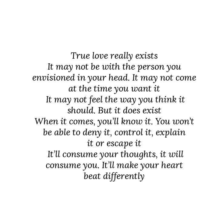 a poem written in black and white with the words true love really exits