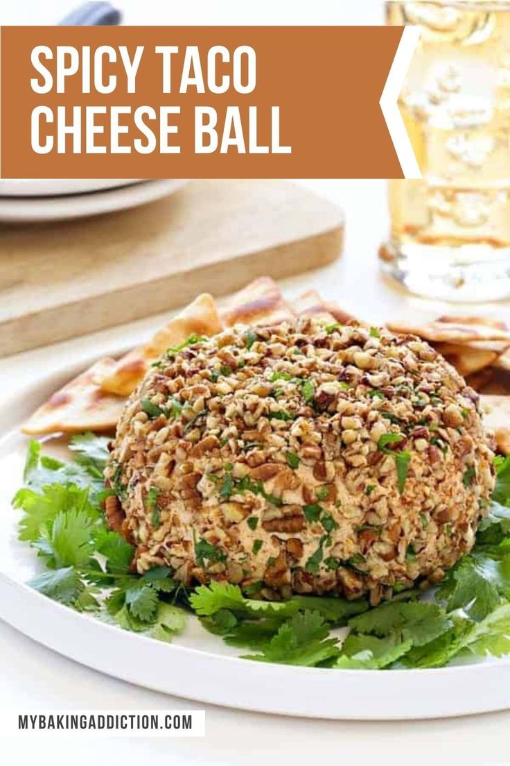 this spicy taco cheese ball is the perfect appetizer for any party