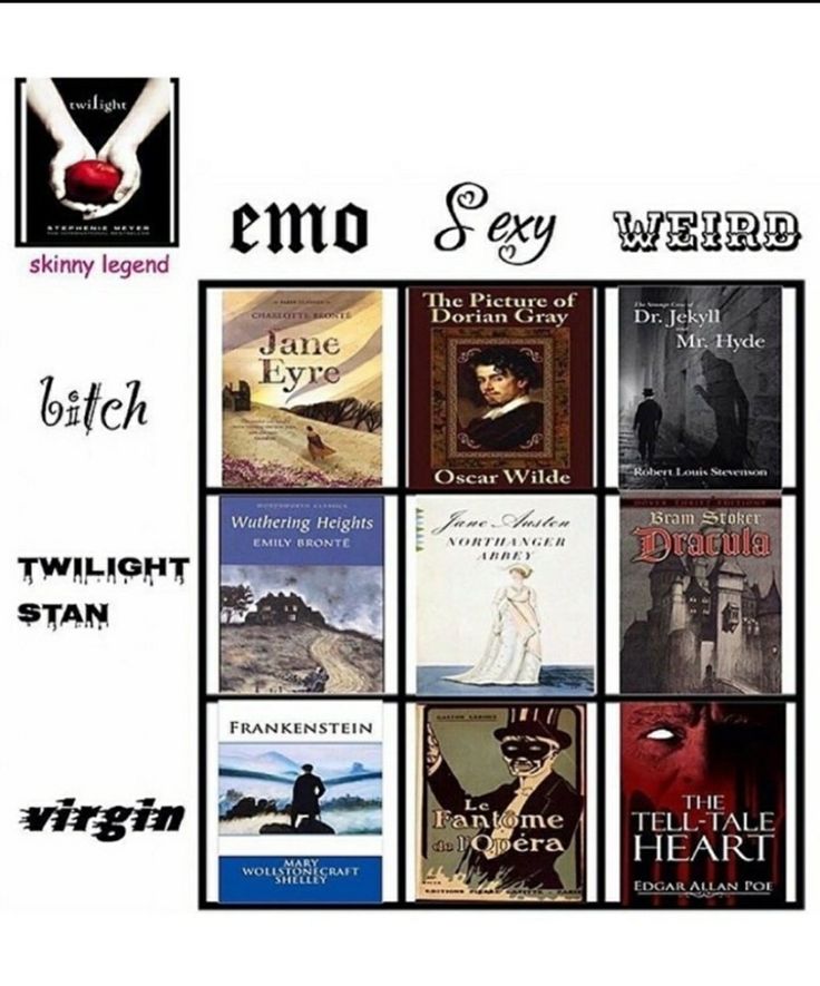 an image of some kind of book cover with the words emo and other titles