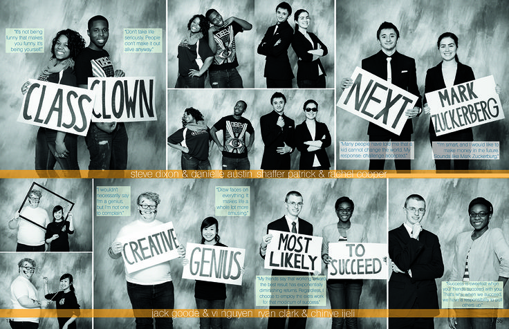 a group of people holding up signs in front of a black and white photo collage