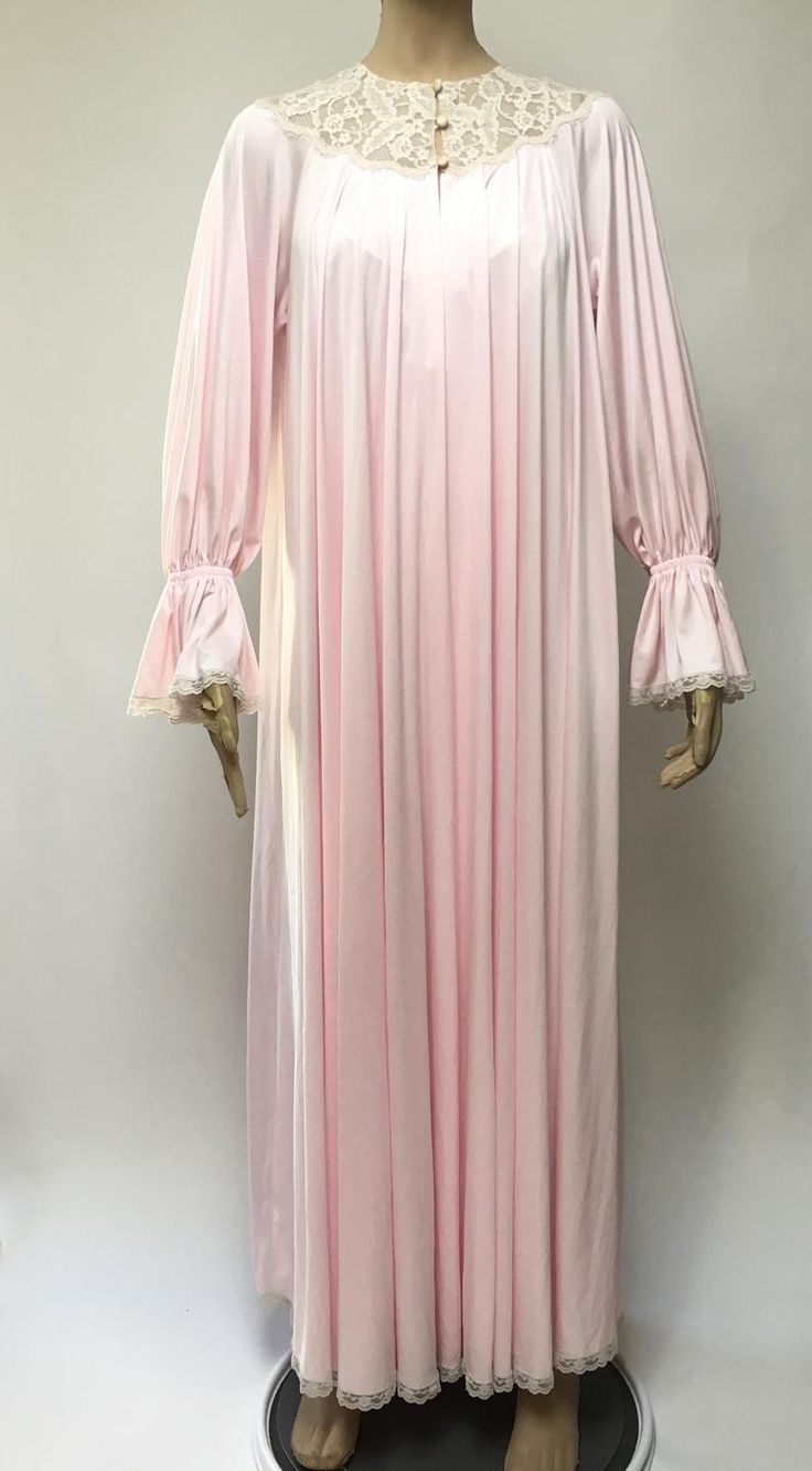 Lucie Ann Pink Nightgown Robe Set Claire Sandra Beverly Hills | Etsy Victorian Loungewear, Mrs Frizzle Costume, Frizzle Costume, Cinderella 1950, Nightgown And Robe, Satin Nightie, Nightgown Robe, Pink Nightgown, Pin Up Vintage