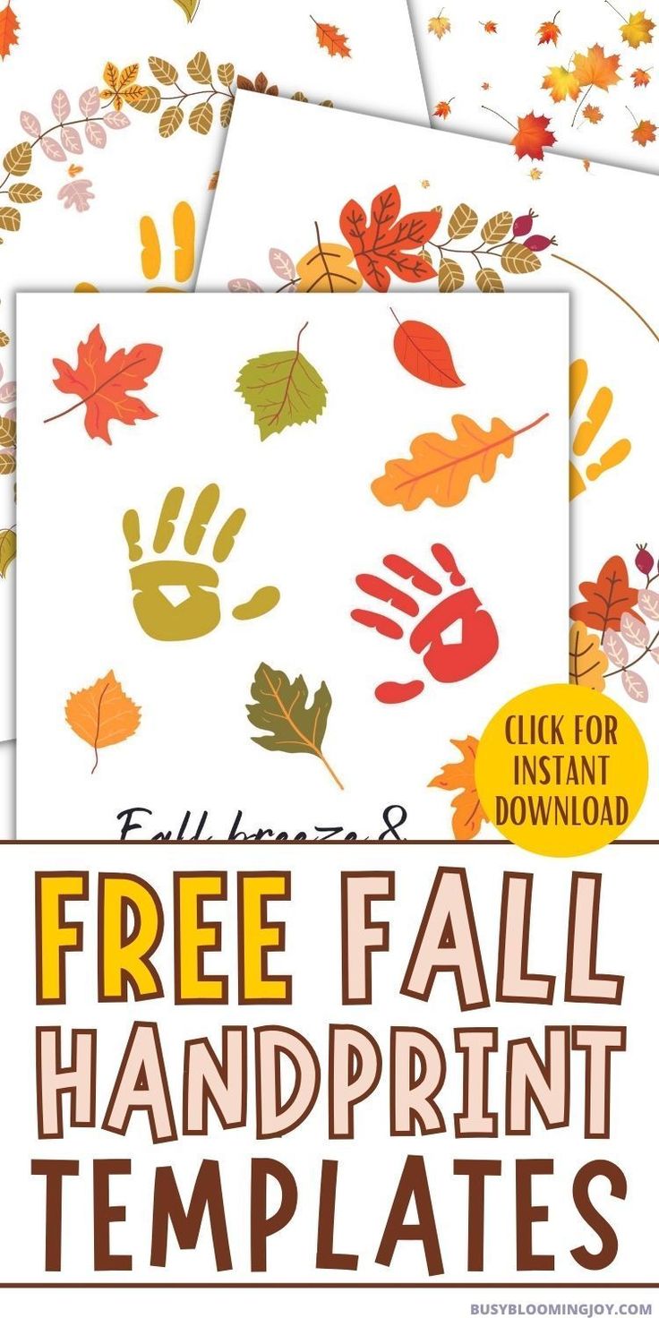 the free fall handprint templates are great for kids to use in their crafts