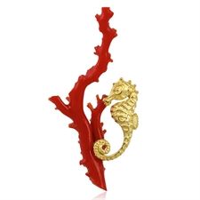 Sea Horse Jewelry, Seahorse Jewelry, Coral Jewellery, Black Pinterest, Jewelry Ocean, Gemstone Brooch, Horse Jewelry, Winter Boho, Summer Street