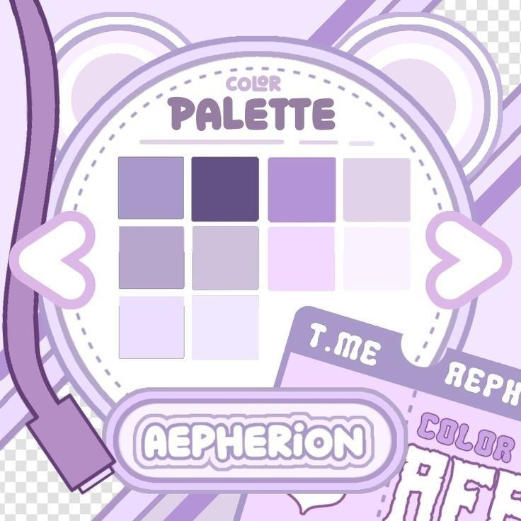 the color palette is purple and it looks like they are in pastel tones, but not