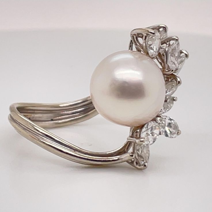 Pearl Cluster Ring, Gold Cocktail Ring, Gold Cocktail, Pearl Cluster, Sea Pearl, Sea Pearls, South Sea Pearls, Pearl Diamond, Diamond Cluster Ring