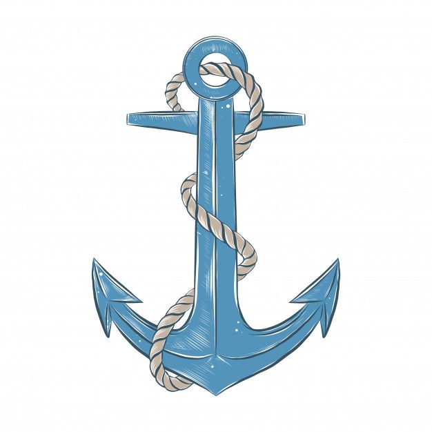 an anchor with rope is shown on a white background