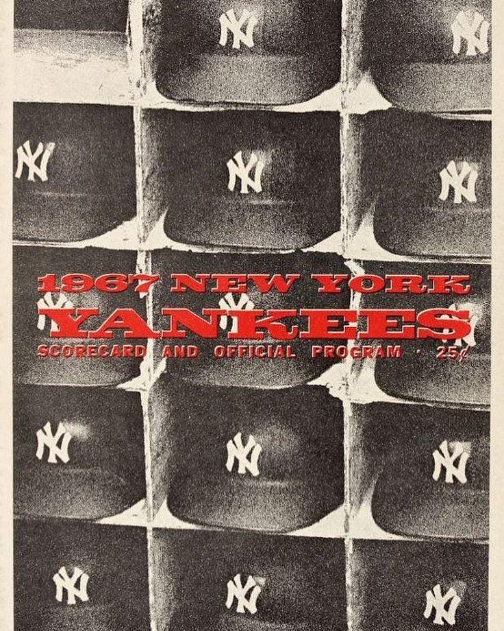 an advertisement for the new york yankees baseball team, with many hats stacked on top of each other