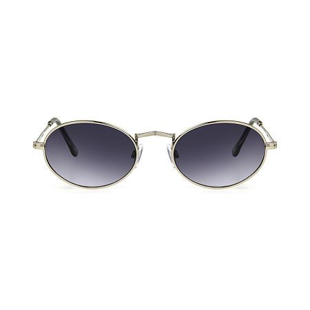 These a.n.a women's oval sunglasses will lend an ultra-cool finish to your everyday looks. They're crafted with a slimline silver-tone metal frame and dark lenses - don them with a dress or tee-jeans combination.Shape: OvalBase Material: 100% MetalCare: Wipe CleanCountry of Origin: Imported Trendy Silver Round Frame Sunglasses, Silver Round Frame Sunglasses With Metal Frame, Silver Round Frame Metal Sunglasses, Summer Oval Sunglasses With Metal Frame, Oval Sunglasses With Gradient Lenses For Summer, Summer Oval Sunglasses With Gradient Lenses, Oval Polarized Sunglasses For Summer, Oval Mirrored Sunglasses For Summer, Modern Oval Sunglasses For Summer