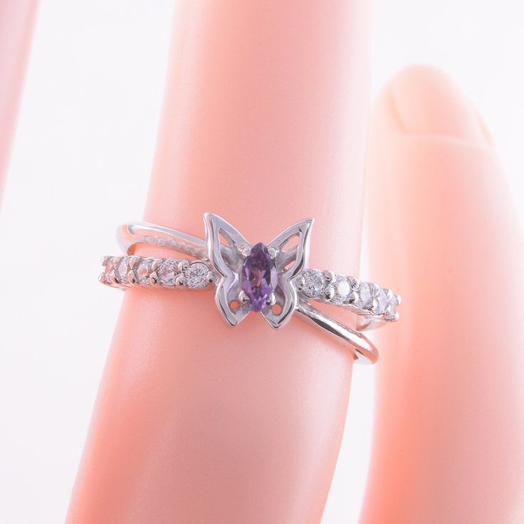 "White gold amethyst ring, Butterfly ring, 14k gold ring for her, Promise ring gold, Promise ring for her, Dainty ring gold,Marquise cut ring WE OFFER UNLIMITED PERIOD INSTALLMENTS PLAN This is a beautiful, stunning, feminine ring that works well for all occasions, styles, and ages. You will love it! Ring information: Main stone: Amethyst Approximate size: 4*2mm Accent stone: Cubic zirconia Metal type: Gold Metal stamp: 14k Gold Customization / Replacements It's easy to create jewelry that's per Fine Jewelry Amethyst Ring With Vs Clarity, White Gold Amethyst Ring With Vs Clarity For Gifts, Vs Clarity White Gold Amethyst Ring As Gift, Purple Vs Clarity Promise Ring, Vvs Clarity Amethyst Ring, Fine Jewelry Amethyst Ring With Open Design, Purple Amethyst Promise Ring With Vs Clarity, Amethyst Open Ring Fine Jewelry, Dainty Purple Promise Ring