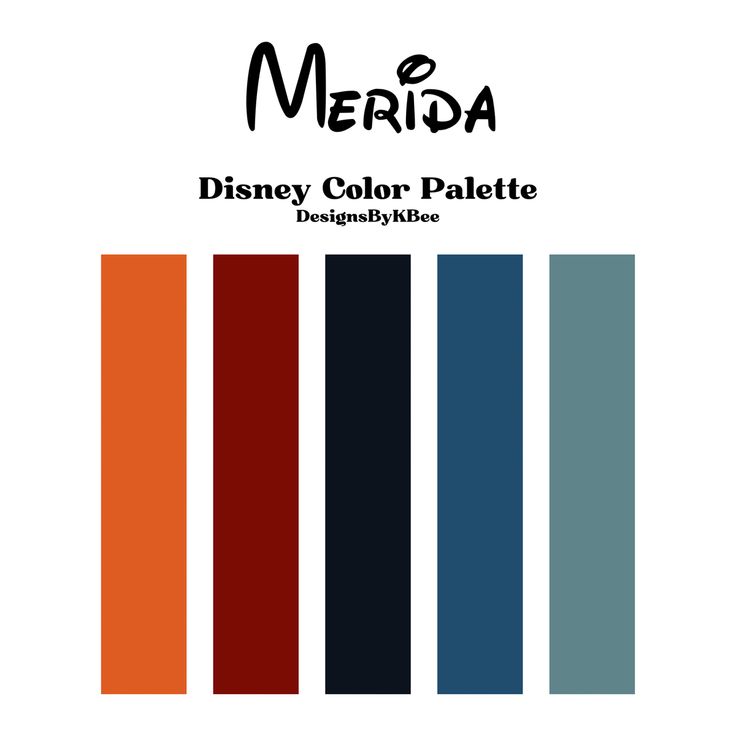 the disney color palette for merida