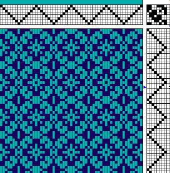 three different patterns in blue and black