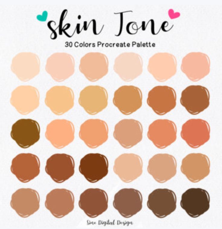 skin tone swatches with different shades and shapes for each color, including the same shade