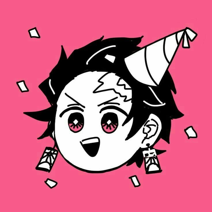 a drawing of a boy with a party hat on his head and confetti around his neck